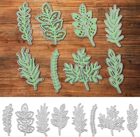 Metal Leaf Dies for Card Making,8Pcs Cutting Plant Cards Crafting Die, Metal Dies for Paper Crafting & Card Making, Scrapbooking Leaf Die Decorative Stencils in Saudi Arabia
