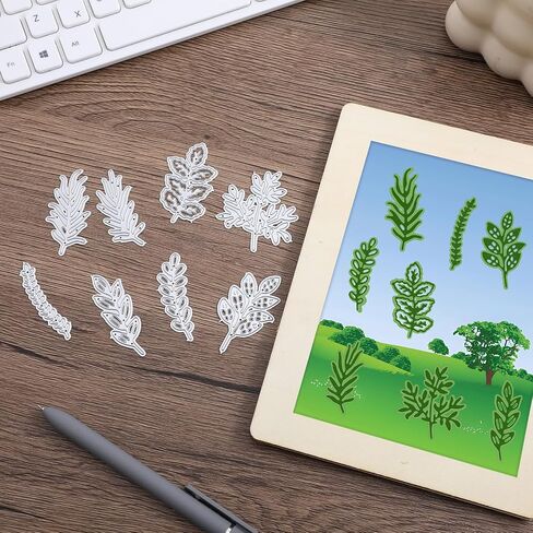Metal Leaf Dies for Card Making,8Pcs Cutting Plant Cards Crafting Die, Metal Dies for Paper Crafting & Card Making, Scrapbooking Leaf Die Decorative Stencils in Saudi Arabia