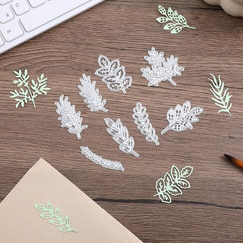Metal Leaf Dies for Card Making,8Pcs Cutting Plant Cards Crafting Die, Metal Dies for Paper Crafting & Card Making, Scrapbooking Leaf Die Decorative Stencils in Saudi Arabia
