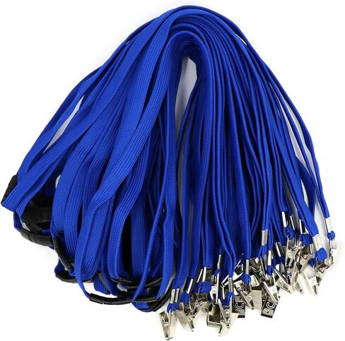 Ollain Lanyard with Safety Breakaway Buckle 50 Pack Lanyards Clip Bulk Flat Flat Lanyards for Id Badges Name Tag (Blue) in Kuwait