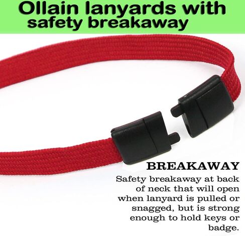 Ollain Lanyard with Safety Breakaway Buckle 50 Pack Lanyards Clip Bulk Flat Flat Lanyards for Id Badges Name Tag (Blue) in Kuwait