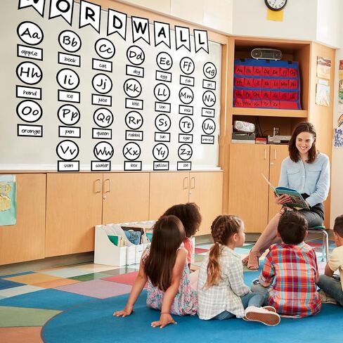 ملونة Wall Bulletin Board Set Alphabet Classroom Decoration Alphabet Word Bulletin Board Letter Cards ABC ABC steals stead in Saudi Arabia