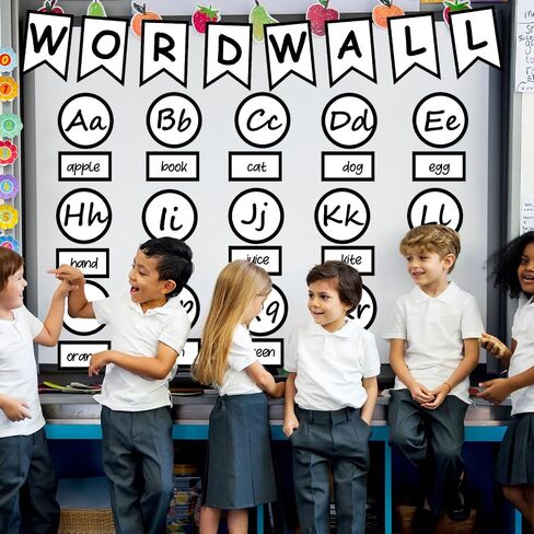 ملونة Wall Bulletin Board Set Alphabet Classroom Decoration Alphabet Word Bulletin Board Letter Cards ABC ABC steals stead in Saudi Arabia