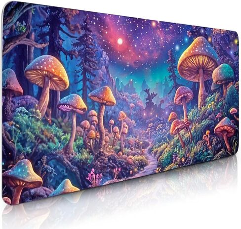 Large Gaming Mouse Pad, Mushroom Computer Mousepad Desk Mat, Birthday Gifts for Women Men Mushroom Lovers, Non-Slip Large Desk Decor Accessories for Keyboard and Mouse 11.8"x 31.4" XL in Kuwait
