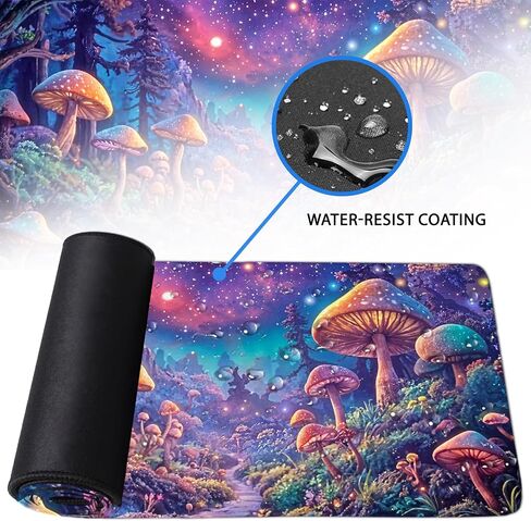 Large Gaming Mouse Pad, Mushroom Computer Mousepad Desk Mat, Birthday Gifts for Women Men Mushroom Lovers, Non-Slip Large Desk Decor Accessories for Keyboard and Mouse 11.8"x 31.4" XL in Kuwait