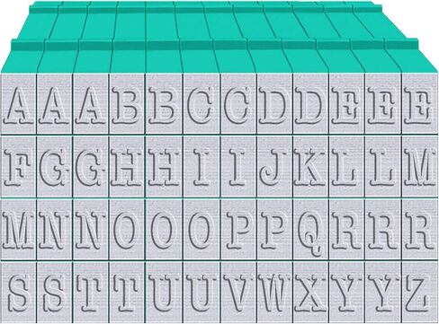 Pegz® V2 Alphabet Stamps Clickable - خط الآلة الآلي الأمريكية القابلة للاتصال (أحرف كبيرة 50 جهاز كمبيوتر متوسطة الحجم) in Saudi Arabia