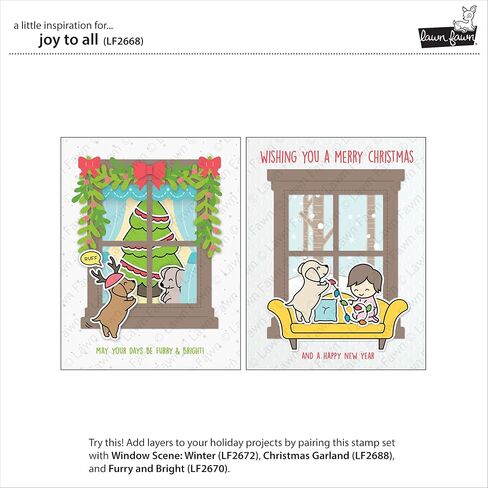 Lawn Fawn Clear Stamps 4 "x6" -joy للجميع -lf2668 in Saudi Arabia