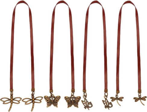 PH Pandahall 4 أنماط مرجعية من الجلد الشريط المرجعية ، Vintagae Butterfly Alloy Pendant Longmarks Dragonfly Bookmark لعشاق الكتب القراء عيد ميلاد عيد ميلاد العودة إلى هدايا المدرسة ، البرونز العتيقة 17 ~ 18inch in Saudi Arabia