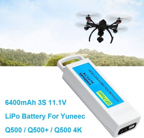 6400mAh Replacement Battery, High Capacity 3S 11.1V LiPo Battery Compatible with Yuneec Q500, Q500+, Q500 4K, Drone Quadcopter (1PACK) Blue in Saudi Arabia