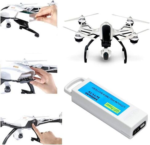 6400mAh Replacement Battery, High Capacity 3S 11.1V LiPo Battery Compatible with Yuneec Q500, Q500+, Q500 4K, Drone Quadcopter (1PACK) Blue in Saudi Arabia