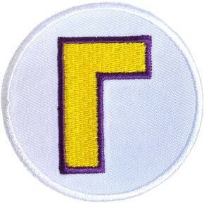 Upside Down L Waluigi 2.25 Inches Circle White Edge Iron On Sew On Embroidered Patch in Saudi Arabia