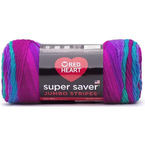 Red Heart Super Saver Jumbo Polo Stripe Yarn - 1 Pack of 283g/14oz - Acrylic - 4 Medium (Worsted) - 482 Yards - Knitting/Crochet in Saudi Arabia