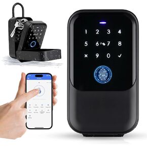 Smart Digital Wireless Lock Box – App-Controlled Key Storage with Fingerprint, Bluetooth, Passcode, Card & Key Access for Home, Office, Airbnb, Realtor – Wall or Door Mount in Saudi Arabia