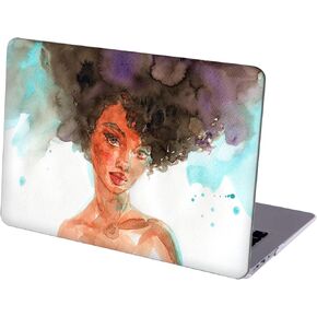 MINGDAO Compatible with MacBook Pro 16-inch Hard Protective Shell Cace and Keyboard Cover ( A2485, M1 Pro/Max, 2021 Release ) - Watercolor Afro Girl in Kuwait