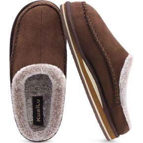 KuaiLu Mens Clog Slippers with Comfy Memory Foam Slippers Warm Faux Fur Slip on in Kuwait