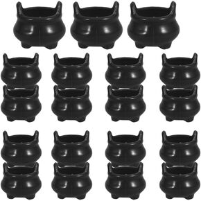 DeChous 20pcs Mini Cauldron Halloween Dollhouse Miniature Witch Cauldron Set 1 12 Doll Doll House Decorations for Halloween Micro Micro Party Decoration ، Black in Saudi Arabia