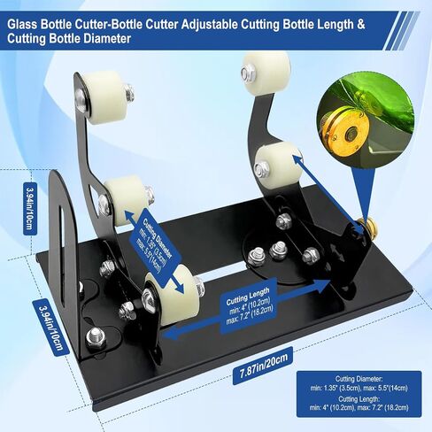 Upgrade Glass Bottle Cutter, Glass Cutters Tools - Glass Cutter for Bottles, Adjustable Bottle, Cutter Cutting Diameter 1.3-5.5", Easy Glass Bottle Cutter kit for All Shapes (Round & Square Bottles) in Saudi Arabia