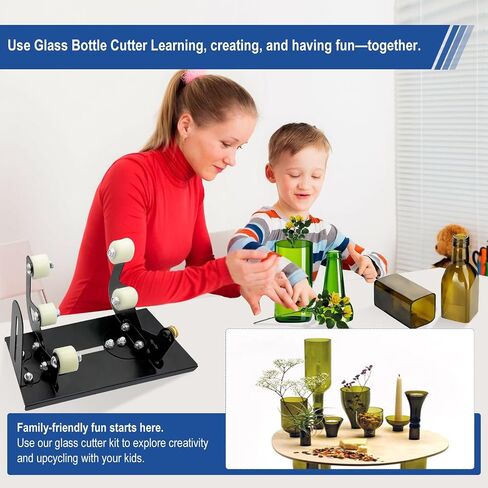 Upgrade Glass Bottle Cutter, Glass Cutters Tools - Glass Cutter for Bottles, Adjustable Bottle, Cutter Cutting Diameter 1.3-5.5", Easy Glass Bottle Cutter kit for All Shapes (Round & Square Bottles) in Saudi Arabia