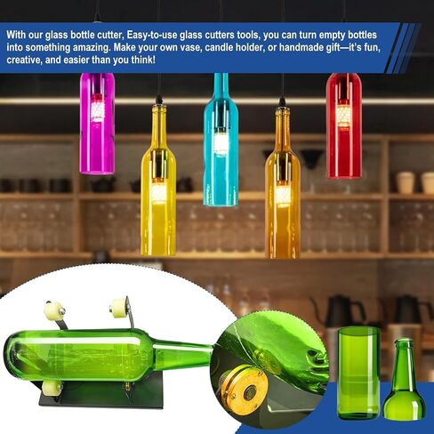Upgrade Glass Bottle Cutter, Glass Cutters Tools - Glass Cutter for Bottles, Adjustable Bottle, Cutter Cutting Diameter 1.3-5.5", Easy Glass Bottle Cutter kit for All Shapes (Round & Square Bottles) in Saudi Arabia