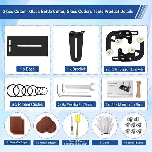 Upgrade Glass Bottle Cutter, Glass Cutters Tools - Glass Cutter for Bottles, Adjustable Bottle, Cutter Cutting Diameter 1.3-5.5", Easy Glass Bottle Cutter kit for All Shapes (Round & Square Bottles) in Saudi Arabia