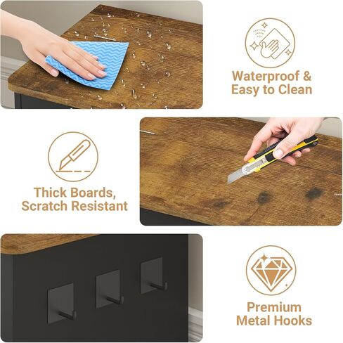 Dog Feeding Station with Storage Cabinet, Hidden Elevated Bowls for Medium & Large Dogs, Dog Food Cabinet Organizer with Hooks for Pet Supplies, Slow Feeder & Stainless Steel Bowls (Black) in Kuwait