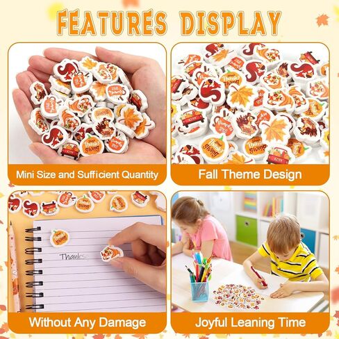 CCINEE 120Pcs Thanksgiving Mini Erasers for Kids, Fall Holiday Erasers Bulk for Desk Pets Classroom Rewards 3D Maple Pumpkins Sunflower Squirrel Turkey Eraser Party Favor Goodie Bag Stuffers in Saudi Arabia