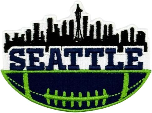 Siam Accs Rucby Fans Seattle City Logo Patch Patch American American Football Fan Team Team Iron on Sew On للملابس على الظهر جينز دراجة نارية على القبعات المخصصة للقبعات التكتيكية in Saudi Arabia