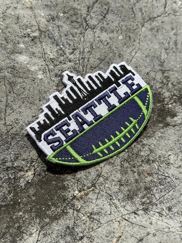 Siam Accs Rucby Fans Seattle City Logo Patch Patch American American Football Fan Team Team Iron on Sew On للملابس على الظهر جينز دراجة نارية على القبعات المخصصة للقبعات التكتيكية in Saudi Arabia