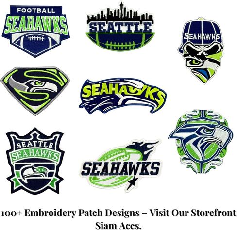 Siam Accs Rucby Fans Seattle City Logo Patch Patch American American Football Fan Team Team Iron on Sew On للملابس على الظهر جينز دراجة نارية على القبعات المخصصة للقبعات التكتيكية in Saudi Arabia