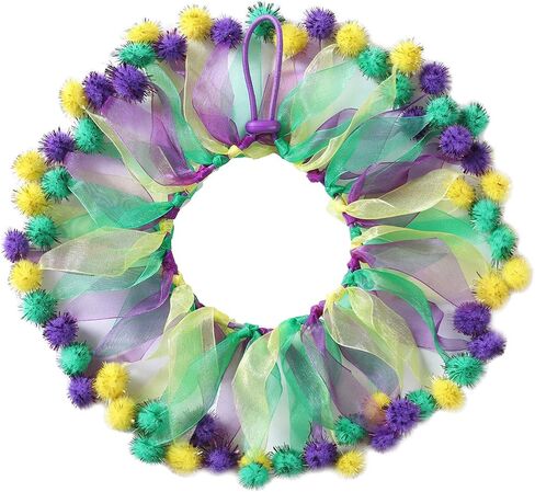 SEIS Mardi Gras Dog Collar Colorful Strip Brazilian Carnival Pet Neck Accessories Adjustable Cat Scarf Collars for Carnival Parties Cosplay Masquerades (L (Maximum to 45cm/ 17.7")) in Saudi Arabia