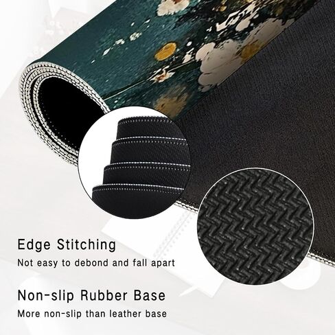 عتيقة الزهرة البرية كبيرة وسادة الماوس 31.5x15.7inch ، زهرية كبيرة الحاسوب الموسع حصيرة Mousepad للوحة المفاتيح والماوس ، ومكتب الأزهار الملحقات in Kuwait