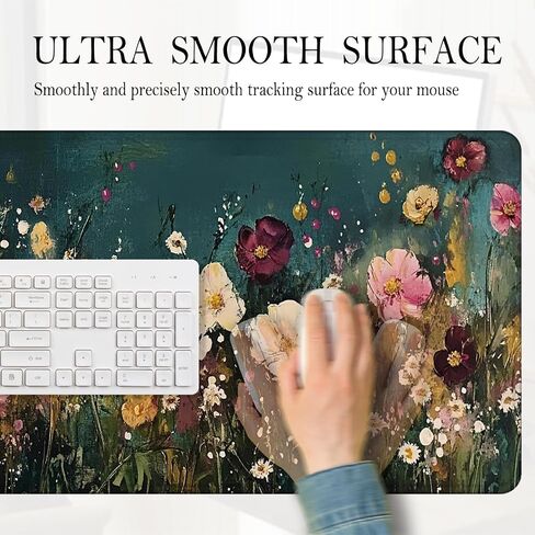 عتيقة الزهرة البرية كبيرة وسادة الماوس 31.5x15.7inch ، زهرية كبيرة الحاسوب الموسع حصيرة Mousepad للوحة المفاتيح والماوس ، ومكتب الأزهار الملحقات in Kuwait
