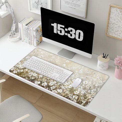 عتيقة الزهرة البرية كبيرة وسادة الماوس 31.5x15.7inch ، زهرية كبيرة الحاسوب الموسع حصيرة Mousepad للوحة المفاتيح والماوس ، ومكتب الأزهار الملحقات in Kuwait