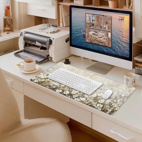عتيقة الزهرة البرية كبيرة وسادة الماوس 31.5x15.7inch ، زهرية كبيرة الحاسوب الموسع حصيرة Mousepad للوحة المفاتيح والماوس ، ومكتب الأزهار الملحقات in Kuwait