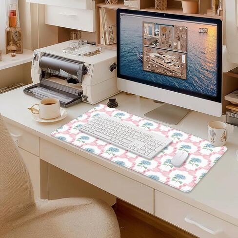 Vintage Wildflower Large Mouse Pad 31.5x15.7inch, Retro Floral Large Extended Computer Desk Mat Mousepad for Keyboard and Mouse, Floral Desk Accessories in Saudi Arabia