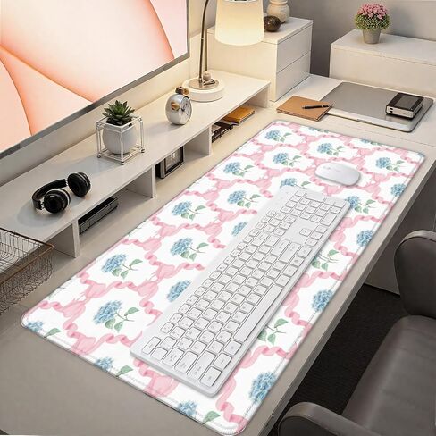 Vintage Wildflower Large Mouse Pad 31.5x15.7inch, Retro Floral Large Extended Computer Desk Mat Mousepad for Keyboard and Mouse, Floral Desk Accessories in Saudi Arabia