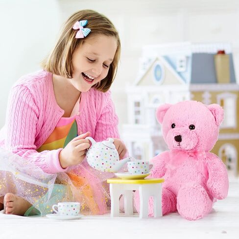 Wettarn 2 Pack Plush Bear Stuffed Animal 18 Inch Cuddly Stuffed Bears Plush with Bow for Kids Birthday Children's Day Baby Shower Party Favor Decors(Pink, Blue) in Saudi Arabia