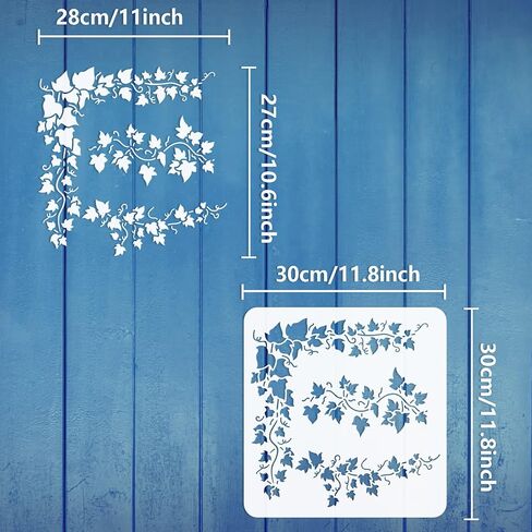 FINGERINSPIRE Ivy Painting Stencil 11.8x11.8 inch Hollow Out Vine Leaves Craft Reusable Wall Border Leaf Plastic PET Plant Stencil Template for Wall, Tiles, DIY Scrapbook, Photo Album in Saudi Arabia
