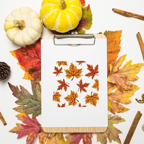 FINGERINSPIRE 2 PCS Layered Maple Leaves Stencils with Brush 5.9x5.9inch Leaf Blades and Veins Pattern Drawing Stencil Autumn Theme Template for Painting on Wall Wood Furniture DIY Home Decoration in Saudi Arabia