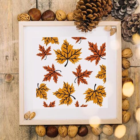 FINGERINSPIRE 2 PCS Layered Maple Leaves Stencils with Brush 5.9x5.9inch Leaf Blades and Veins Pattern Drawing Stencil Autumn Theme Template for Painting on Wall Wood Furniture DIY Home Decoration in Saudi Arabia