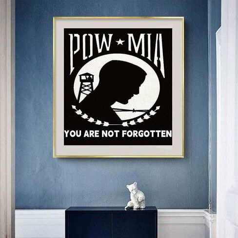 XIYUEKISSU 5D مجموعات الطلاء الماس للبالغين -POW MIA أنت لا تنسى ، Guard Tower America التعرف in Saudi Arabia