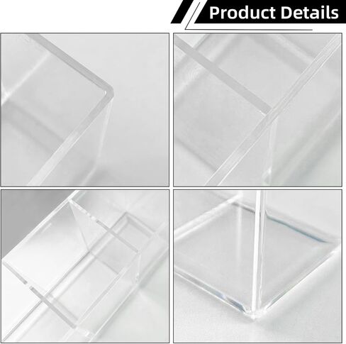 Acrylic Makeup Brush Holder, 2 Pack Clear Pencil Holder, Desk Accessories Holder with 3 Compartments, Brush Organizer for Vanity, Desk, Cosmetic Display in Saudi Arabia