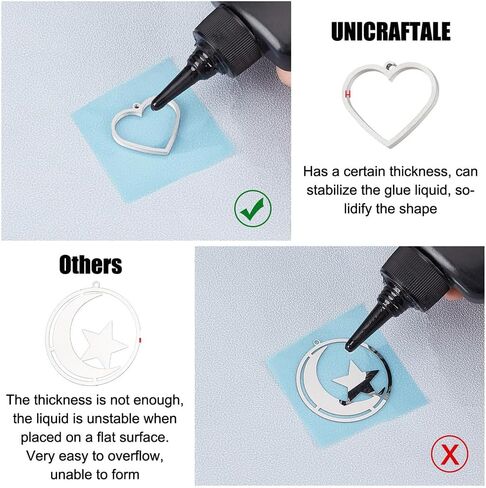 UNICRAFTALE Stainless Steel Rectangle Open Back Bezel Pendants Frame Pendants Charm Epoxy Resin Geometric Tray Pressed Flower Jewelry Blank Charms for UV Resin Making in Saudi Arabia