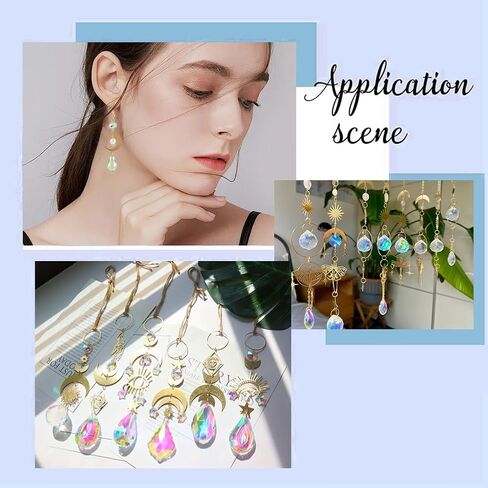 Sunnyclue 1 Box 32pcs 8 Styles Crescent Moon Connector Charm Brass Connector Charms with Hroles Gold Hollow Nollow يربط الموصلات السحر لجمع المجوهر in Saudi Arabia
