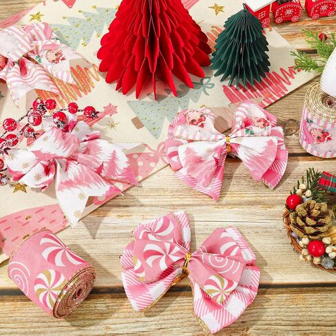 5 لفة وردية عيد الميلاد شريط حافة السلك in Kuwait