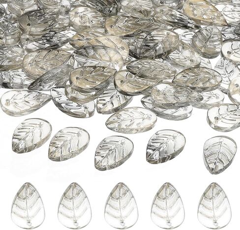 PATIKIL Leaf Beads, 50Pcs Crystal Translucent Czech Glass Beads for DIY Jewelry Making Bracelets Necklace, Amber Gold in Saudi Arabia