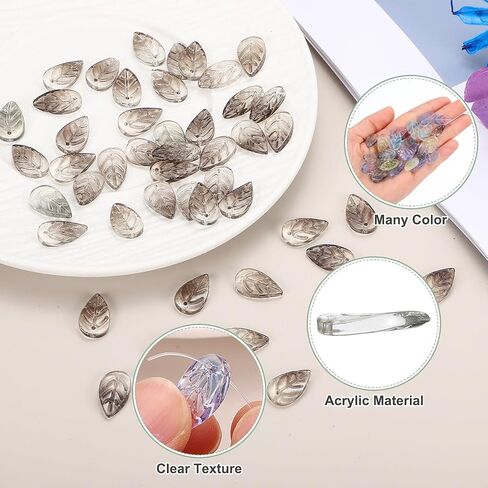 PATIKIL Leaf Beads, 50Pcs Crystal Translucent Czech Glass Beads for DIY Jewelry Making Bracelets Necklace, Amber Gold in Saudi Arabia