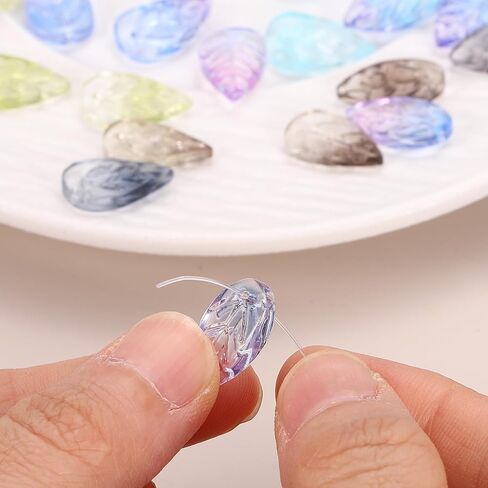 PATIKIL Leaf Beads, 50Pcs Crystal Translucent Czech Glass Beads for DIY Jewelry Making Bracelets Necklace, Amber Gold in Saudi Arabia