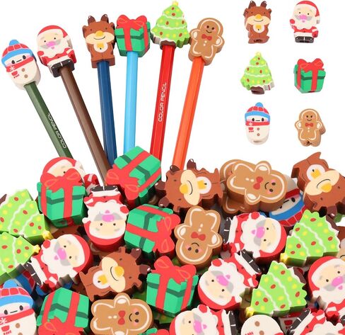 30 PCS Halloween Pencil Top Erasers for Kids Bulk Bulk Cute Halloween Eraser Caps Pencer Eraser Tops for Kids Toppers for School Party Favors مرة أخرى إلى اللوازم المدرسية in Kuwait
