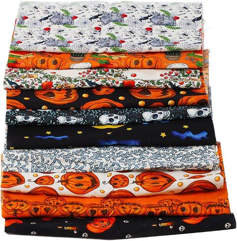 10pcs Halloween Print DIY patchwork skull skull pumpkin ghost cotton sets in Saudi Arabia